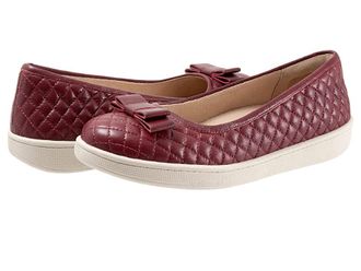 Trotters Anna Womens Flat Shoes Dark Red : 7.5 N (AA), Leather