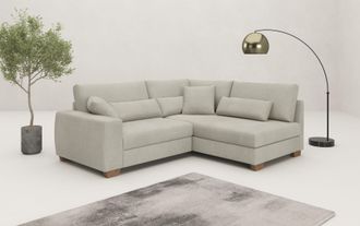 Mr. Couch Ecksofa »Hilla L-Form, bis 140 kg belastbar« mit Taschenfederkern, wahlweise mit Bettfunktion