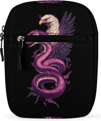Generic Ea-gles And Snake Trendy Crossbody Bag for Men Women Small Satchel Men Sling Adjustable Shoulder Strap Messenger