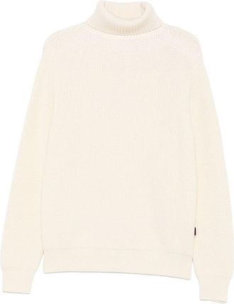 Sebago Ribbed Knit White Wool Sweater