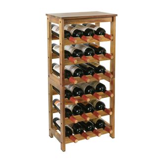 Relaxdays Relaxdays Botellero, 24 Botellas, Madera De Acacia, 82 X 36 X 24 Cm (al X An X Fondo), Para Vino Tinto Y Blanco, Natural