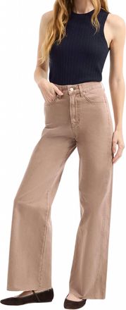 Veronica Beard Taylor Wide Leg Jean In Tan Sierra