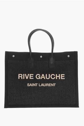Saint Laurent Maxi Borsa Tote in Tessuto con Logo in Rilievo taglia Unica