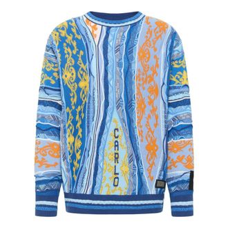 Carlo Colucci Truien & Vesten, Heren, Veelkleurig, XL, Luxe Jacquard Gebreide Trui