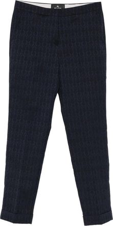 Etro patterned cuffed trousers - Blue