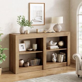 Tribesigns Tribesigns 59-Inch Entryway Table with 2-Tier Shelf, Rectangle Silhouette Design, Sofa Console Table for Entryway, Living Room, Hallway, Small