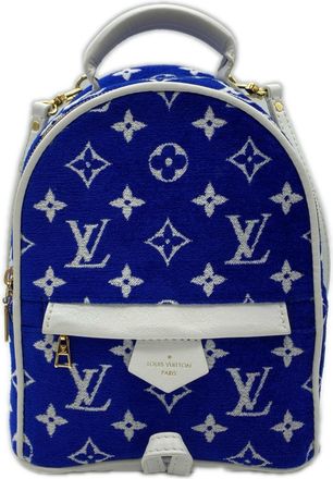 Louis Vuitton Blue White Jacquard Velvet Backpack (Pre-Owned)