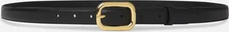 Frame Denim Womens Rounded Buckle Belt In Black