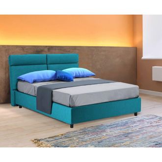 Dmora Cama Doble Alcatron, Desenfundable, Hecho En Italia, Azul