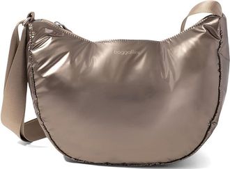 Baggallini Swift Crescent Crossbody Cross Body Womens Handbags Copper Metallic, Nylon