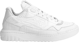 Philipp Plein Low-Top Sneakers Moon Walker - Heren - Sneakers - Wit - 43 EU - Leer - Schoenen