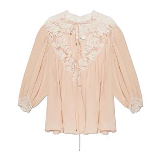 Chlo&eacute; Blouses, female, Pink, Size: S Fluid puff-sleeve top