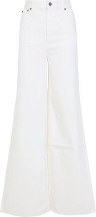 Chloé White Cotton Pants-Donna