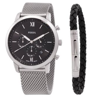 Fossil Chronograph Quartz Black Dial Mens Watch FS6020SET