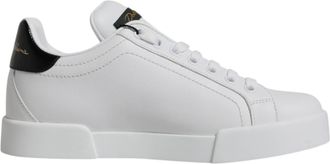 Dolce & Gabbana Witte Leren Klassieke Lage Sneakers Schoenen