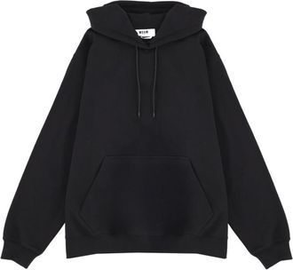 Msgm Black Solid Hoodie