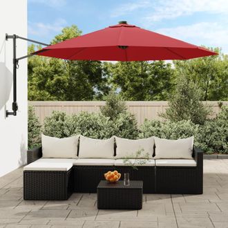 vidaXL Sombrilla De Pared Rojo Brillante 290 Cm Vidaxl