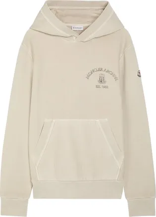 Moncler Logo Hooded Cotton Sweatshirt - Beige - XL