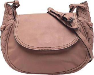 Bottega Veneta Pre-owned Geweven Crossbody Tas - Dames - Vintage Schoudertas - Roze - ONE Size - Leer - Vintage