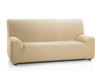 Bigbuy Martina Home Tunez, Copridivano Elastico, Tela (50% Poliestere, 45% Cotone, 5% Elastan), Beige, 3 Posti (170-220 Cm Larghezza)