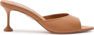 Aquazzura Aquazzura Bisous 65 Leather Mules - Caramel - 37 (IT37 / UK4)