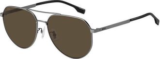 BOSS Boss 1473/F/SK Asian Fit R80/SP Mens Sunglasses Silver Size 61
