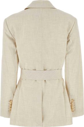 C & M Camilla and Marc Womens Floris Blazer Beige Polyester Rayon Lycra Blazers