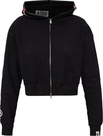 A Bathing Ape Shark cropped hoodie - Zwart