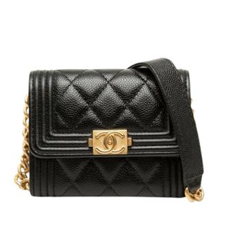 Chanel Pre-owned Vintage Quilted Caviar Crossbody Bag - Dames - Pre-owned - Zwart - Maat: ONE Size Leer