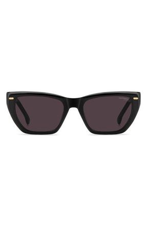 Carrera 52mm Rectangular Sunglasses in Black/Mauve at Nordstrom