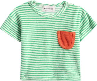 Bobo Choses Green Stripes Terry Cloth T-Shirt at Nordstrom, Size 12M
