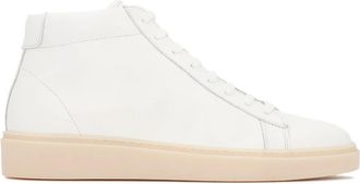 Kazar Witte sneakers van echt leer met een high-top design - Heren - Sneakers - Wit - 40 EU - Leer - Schoenen