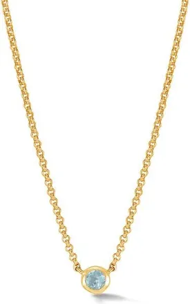 Dower & Hall Aquamarine Round Dewdrop Pendant in Yellow Gold Vermeil at Nordstrom
