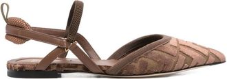 Fendi Brown Slingback Ballet Flats