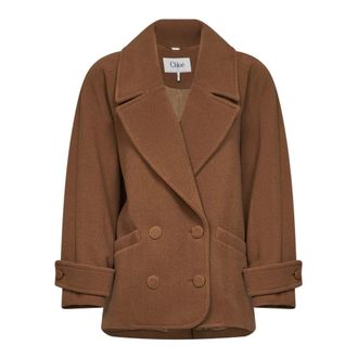 Chlo&eacute; Short Double-Breasted Coat - female - Chlo&eacute; - Double-Breasted Coats - Brown - XS - Coats
