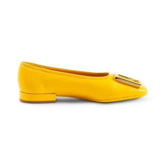 Ferragamo Ladies Yellow Flats, US Size 5.5