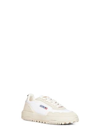Autry Womens White Mesh And Suede Sneakers Nylon Trainers