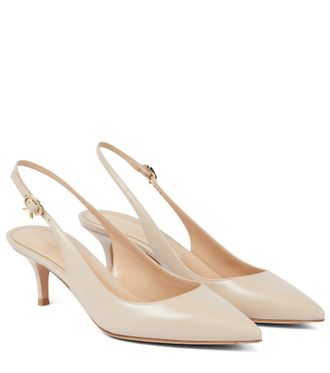 Gianvito Rossi Ribbon Sling leather slingback pumps
