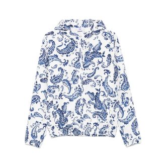 Lady Anne Light Jackets, male, Blue, Size: XL White Zip Front Jacket Elastic Hem