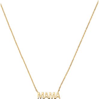 Made by Mary Solid Gold Mama Necklace in 10K Solid Gold at Nordstrom