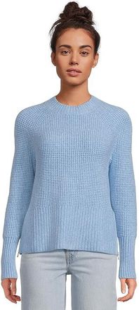 L.L.Bean Supersoft Waffle Sweater Crewneck Womens Sweatshirt Blue Aster Heather : MD, Cotton/Nylon