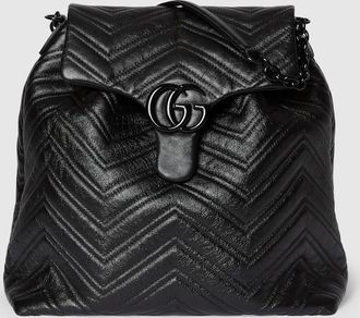Gucci GG Marmont Medium Backpack, Black, Leather
