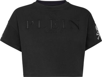 Philipp Plein T-shirt Round Neck SS Crop Crystal Skull