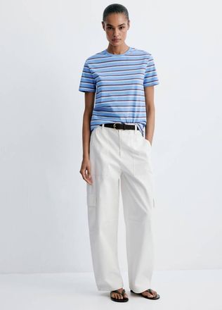 Mango Maglietta cotone righe blu - Donna - XXS - MANGO