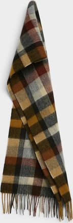 Le 31 Mens Fall check 100% wool scarf
