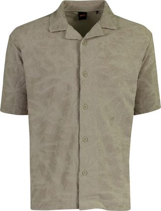 HUGO BOSS Poloshirt BOSS Orange grijs met structuur