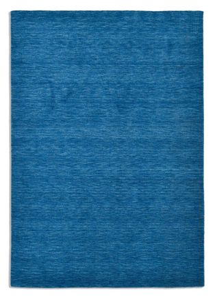 THEKO Alfombra tejida a mano en lana virgen - azul - 170x240 cm