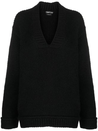 Tom Ford Maglione con scollo a V - Nero
