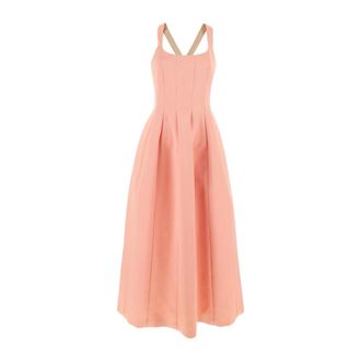 Philosophy di Lorenzo Serafini Midi Dresses, female, Pink, Size: M Pink Long Dress with Bustier Straps