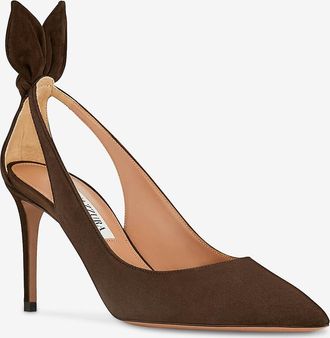 Aquazzura Pumps aus Wildleder Bow Tie 85